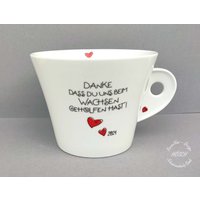 Blumentopf 2024 | Höhe 13, 5 cm Ø Oben 17, 5 cm Danke Dass Du Uns Beim Wachsen Geholfen Hast Geschenk Personalisiert von HoeschPorzellan