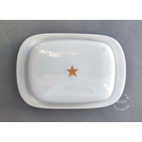 Butterdose Für 250 G Butter Echtgold Stern Sterne Weihnachten Geschenkidee Beste Freundin Familie Personalisierbar Mit Wunschname von HoeschPorzellan