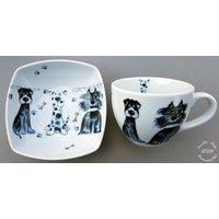 Frühstücksservice 2-Teilig Porzellan Hunde Blau Wunschname Set Kinder Xxl Becher Müsli Schale Brei Personalisiert Tiere Frühstücksservice 2-Teilig Porzellan Hunde Blau Wunschname Set Kinder Xxl Becher Müsli Schale Brei Personalisiert Tiere von HoeschPorzellan