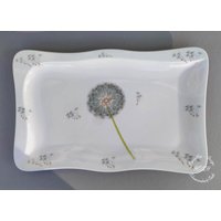 Plätzchenteller 37 cm X 23, 5 Pusteblume Weihnachten Stollenplatten Kuchenteller Speiseservice Geschenk Beste Freundin Oma Mama von HoeschPorzellan