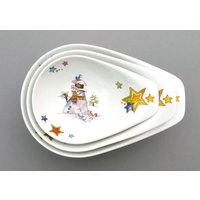 Plätzchenteller Schale Schneemann Weihnachten Weihnachtsteller Kuchenteller Christbaum Müsli Geschenk Beste Freundin Oma Mama von HoeschPorzellan