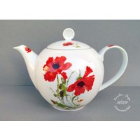 xxl Teekanne 1, 30 L Mohnblume Becher 1 Liter 0, 4 0, 6 Weihnachten Porzellan Frühstücksservice Geschenk Beste Freundin Gärtner Blumen von HoeschPorzellan