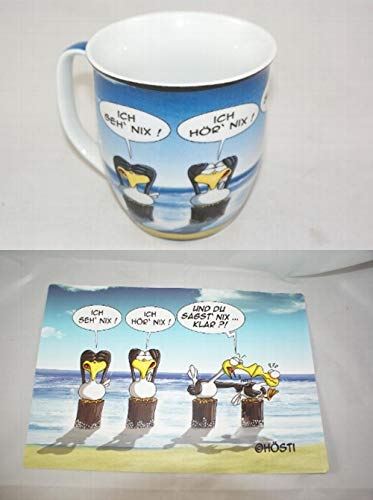 Hösti Becher und Frühstücksbrett als Set ich SEH nix, ich hör nix und du sagst nix. klar ?!. von Hösti