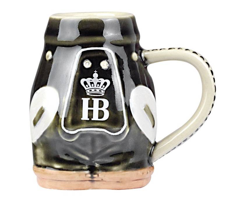Hofbräuhaus München Schnapsglas Stamperl "Lederhose" / "Dirndl", aus Keramik von Hofbräuhaus München