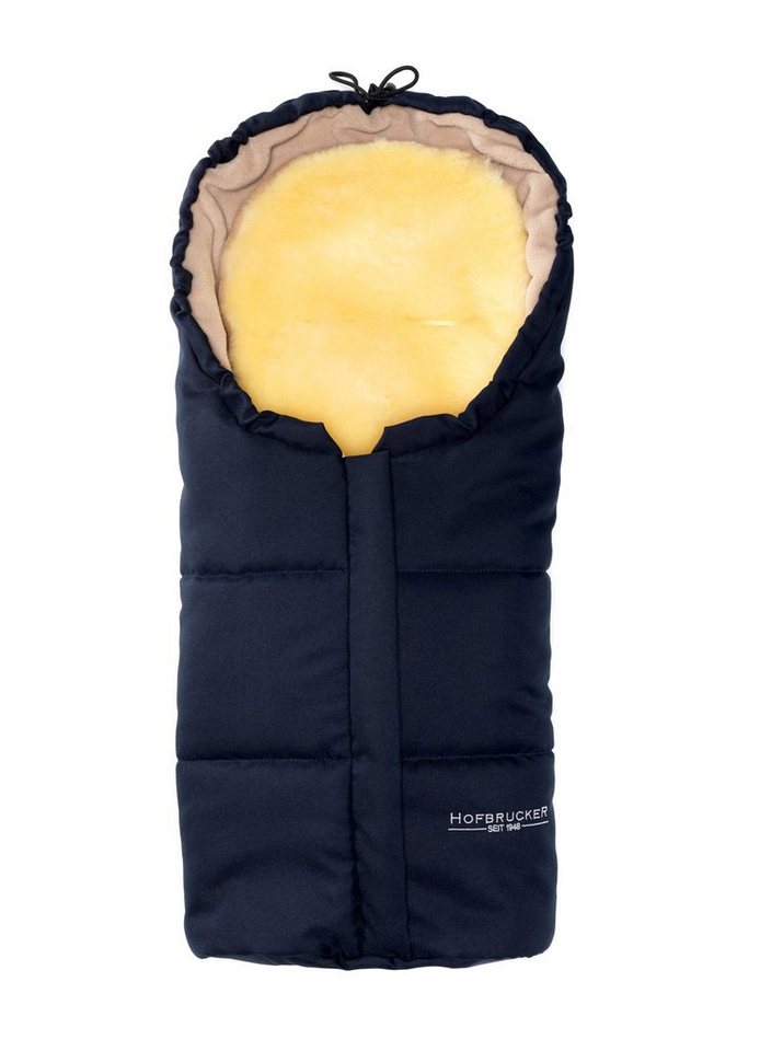 Fußsack Hofbrucker Lammfell-Fußsäckchen Leni für Babyschale und Kinderwagen, warmer Winterfußsack mit echtem Lammfell wind- und wasserabweisend waschbar 80 x 35 cm Made in Germany von Hofbrucker seit 1948