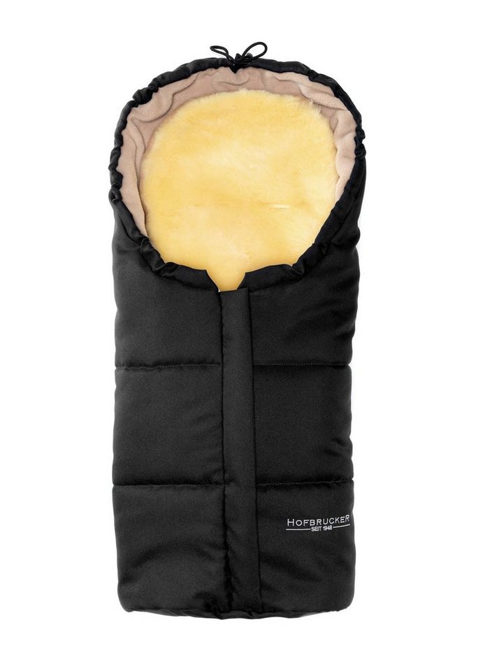 Fußsack Hofbrucker Lammfell-Fußsäckchen Leni für Babyschale und Kinderwagen, warmer Winterfußsack mit echtem Lammfell wind- und wasserabweisend waschbar 80 x 35 cm Made in Germany von Hofbrucker seit 1948