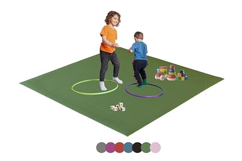 Hofbrucker® Krabbelmatte, Spielmatte, Turnmatte für Baby & Kinder, Öko-Tex Zertifiziert, Made in Germany, Abwaschbar, Rutschfester Spielteppich Größen (Oliv, 120 x 120) von Hofbrucker