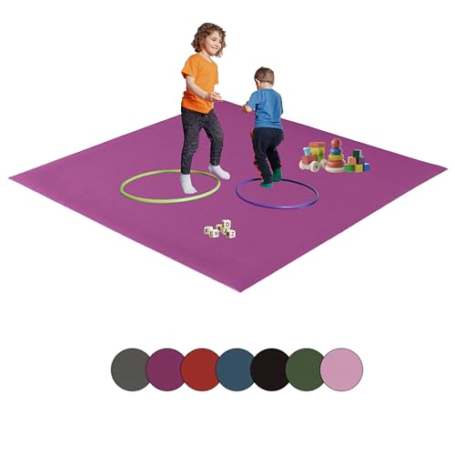 Hofbrucker® Krabbelmatte, Spielmatte, Turnmatte für Baby & Kinder, Öko-Tex Zertifiziert, Made in Germany, Abwaschbar, Rutschfester Spielteppich Größen (Pflaume, 160 x 200) von Hofbrucker