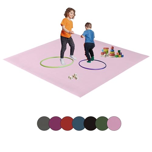 Hofbrucker® Krabbelmatte, Spielmatte, Turnmatte für Baby & Kinder, Öko-Tex Zertifiziert, Made in Germany, Abwaschbar, Rutschfester Spielteppich Größen (Rosa, 120 x 120) von Hofbrucker