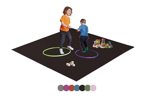 Hofbrucker® Krabbelmatte, Spielmatte, Turnmatte für Baby & Kinder, Öko-Tex Zertifiziert, Made in Germany, Abwaschbar, Rutschfester Spielteppich Größen (Schwarz, 120 x 120) von Hofbrucker