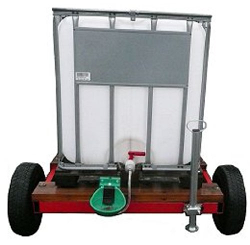 Hofer24 Mobile Weidetränke - 1000 Liter IBC Tank aus Polyethylen hoher Dichte (HDPE), Rechteckig, Selbsttränke-Schale, Stabiler Rahmen, Gummifederung, PKW Anhängerkupplung von Hofer24