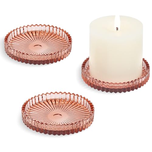 HofferRuffer Kerzenteller Kerzenständer Glas 3er Set,10cm rund Kerzenhalter,Kerzenleuchter für Stumpenkerzen,Teelichter,Rötlich-braun HofferRuffer Kerzenteller Kerzenständer Glas 3er Set,10cm rund Kerzenhalter,Kerzenleuchter für Stumpenkerzen,Teelichter,Rötlich-braun von HofferRuffer