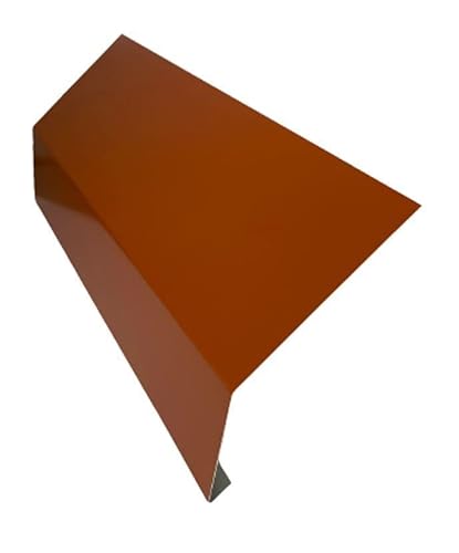 Traufblech 1 m lang Aluminium farbig 0,8 mm (klein, Rot) Zuschnitt 16,5 cm von Hoffmann