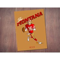 Joe Montana San Francisco 49Ers Kunstdruck | Retro Fußball Poster von HoffmannToons