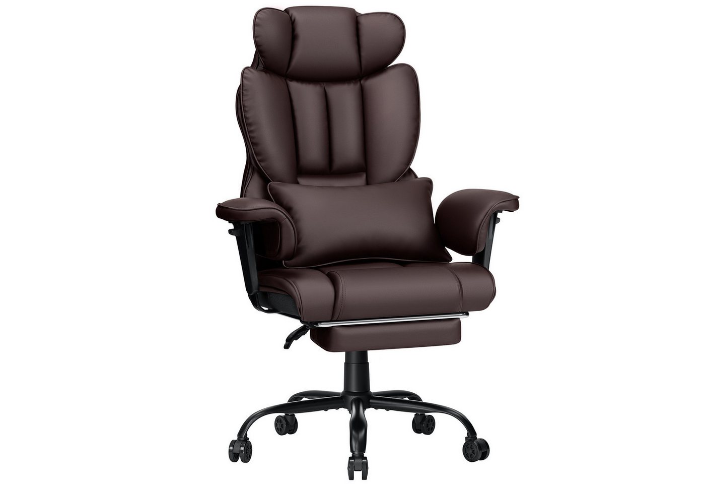 Hoffree Bürostuhl (Massage-Bürostuhl aus Kunstleder mit verstellbarer Kopfstütze und Fußstütze), ergonomisch, stabil und komfortabel von Hoffree