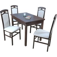 HOFMANN LIVING AND MORE Essgruppe "Anthony", (Spar-Set, 5 tlg., 1 Tisch, 4 Stühle), Stuhlgestell und Tischbeine aus Massivholz, Tisch mit 2 Ansteckplatten von Hofmann Living And More