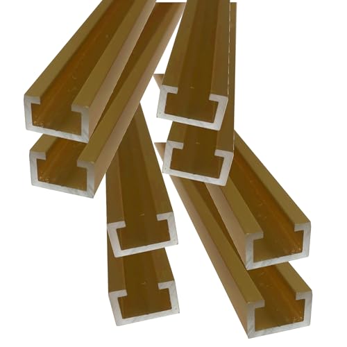 Alu C-Profil silber eloxiert oder gold eloxiert 11 x 17 x 4,5 x 2 mm für M8 Schraube oder Mutter (1, gold eloxiert, 100 cm) von Hofmann & Pabst