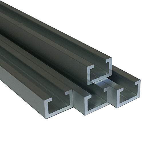 Alu C-Profil silber eloxiert oder gold eloxiert 11 x 17 x 4,5 x 2 mm für M8 Schraube oder Mutter (1, silber eloxiert EV1, 50 cm) von Hofmann & Pabst