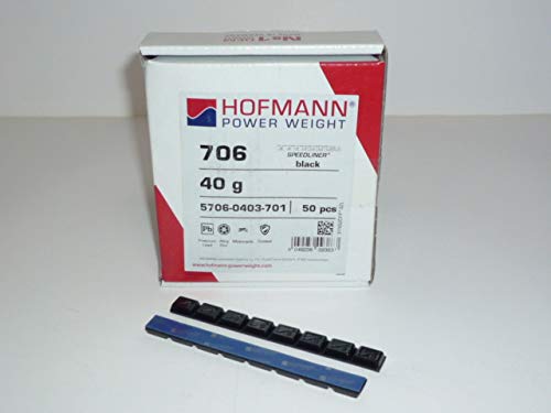 Hofmann Typ 706 Motorrad - Kleberiegel Blei 40g schwarz 50 Stück, Klebegewicht 980220-50 von Hofmann