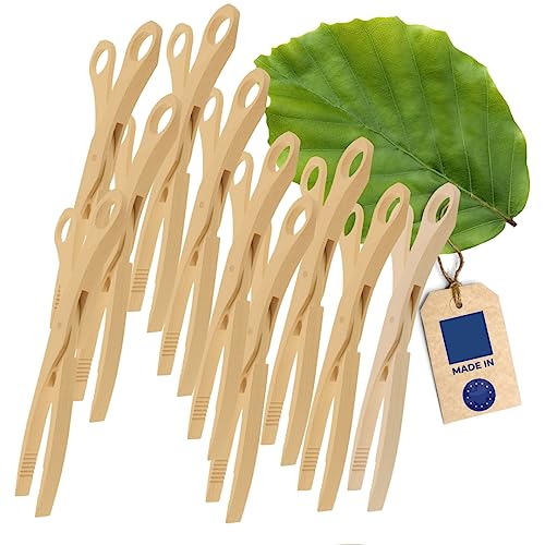 10x HOFMEISTER® Holz-Schere, 28 cm, für Gurken, Antipasti & Salat, fester Griff dank Rillen-Fräsung, hygienische Sauerkraut-Zange, Grillzange, Servier-Pinzette, Buchen-Holz von Hofmeister Holzwaren