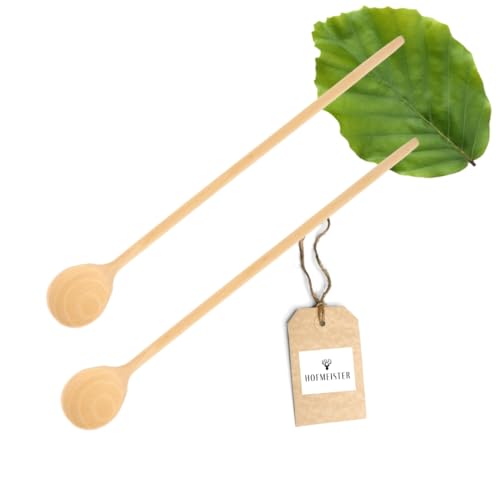 2x HOFMEISTER® Großer Holz-Kochlöffel, 40 cm, Naturprodukt: handgefertigt, plastikfrei, Keine Kratzer im Topf, unbehandelt, hitzebeständig, antibakterieller Rührlöffel, Buche, rund von Hofmeister Holzwaren