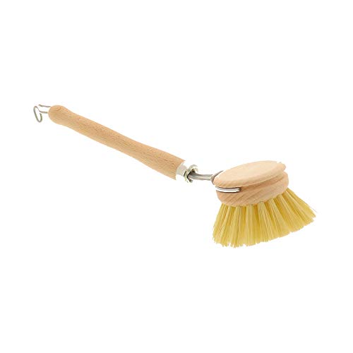 5X HOFMEISTER® Holz-Spülbürste, 23 cm, Kleiner 4,3 cm Bürstenkopf zum Wechseln, gutes Spülergebnis durch stabile Fibre-Borsten, hitze-beständige Abwasch-Bürste aus Buche, Made in EU von Hofmeister Holzwaren