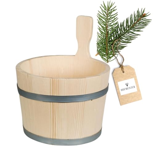 HOFMEISTER® Bottich, Zuber Kübel, trichterförmig, 1 Griff, 2,5 Liter, aus Fichtenholz H300xD190 mm von Hofmeister Holzwaren