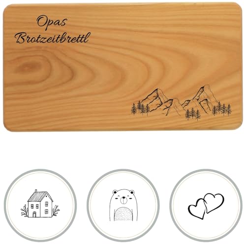 HOFMEISTER® Frühstücksbrett Gravur Namen Motiv - nachhaltiges Brett aus Kirschholz - individuelles Geschenk mit Personalisierung, Brotzeitbrett, Vesperbrett, 22 cm von Hofmeister Holzwaren