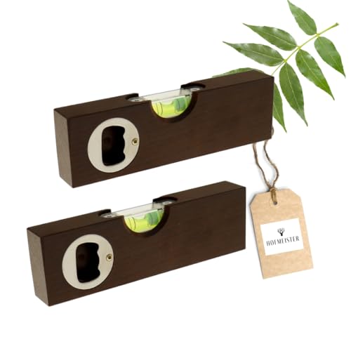 HOFMEISTER® Mini-Wasserwaage aus Holz, für Bilder, Möbel & Fußböden, Richtwaage mit Libelle, kleine Maurerwaage, 100% Made in Germany (2, Mini-wasserwaage mit Öffner | 15 Cm) von Hofmeister Holzwaren