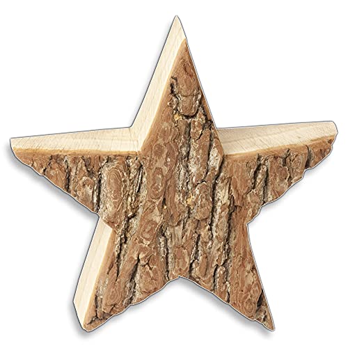 HOFMEISTER® Stern mit Rinde aus Holz 22 cm von Hofmeister Holzwaren