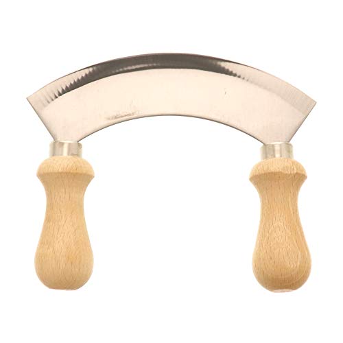 HOFMEISTER® Wiegemesser mit Edelstahlklinge - Hochwertiges Küchenwerkzeug für präzises Schneiden von Kräutern, ergonomischer Griff aus Buchenholz von Hofmeister Holzwaren