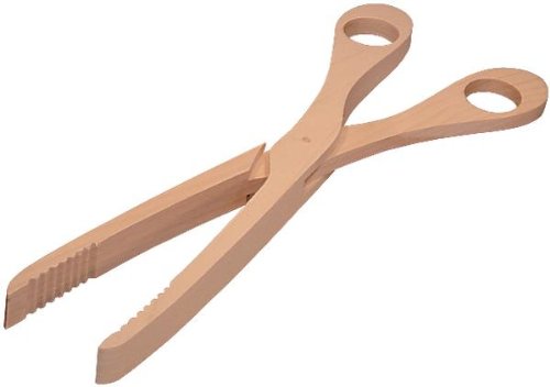 HOFMEISTER® Holz-Schere, 28 cm, aus Europa, hitzebeständig, sicheres Greifen durch Rillen, hygienische Sauerkraut-Zange, Gurkenzange aus Buche, praktische Grillschere, Grillzange von Hofmeister Holzwaren