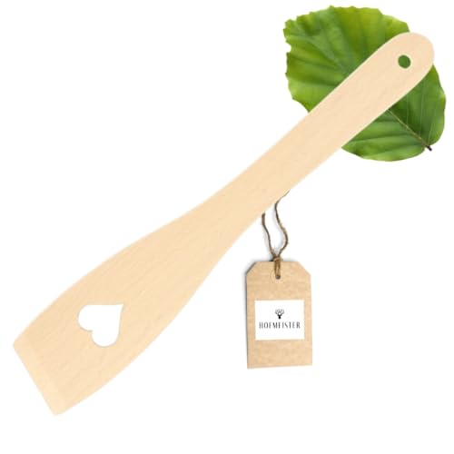 HOFMEISTER® Pfannenwender mit Herz, antibakteriell, hitzebeständig & plastikfrei, keine Kratzer in beschichteten Pfannen, kein Plastik im Essen, 100% Naturprodukt, Buchen-Holz, 30 cm von Hofmeister Holzwaren