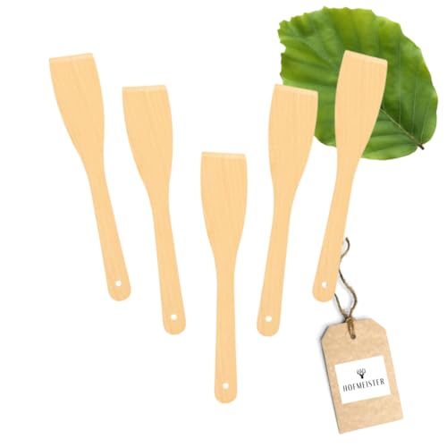 5X HOFMEISTER® Buchenholz Pfannenwender Set, Holzspachtel Set, Küchenhelfer, Wohnung Must Have, 30 cm von Hofmeister Holzwaren