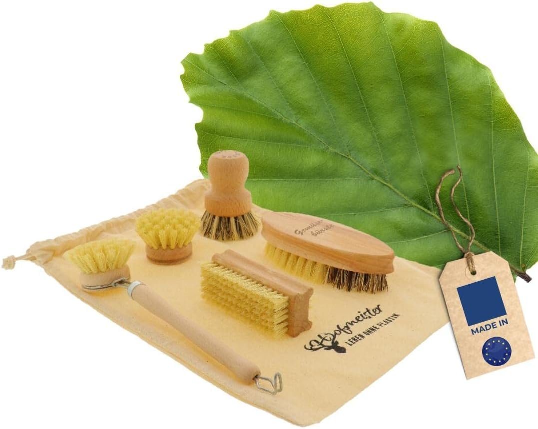 Hofmeister Reinigungsbürsten-Set Bürsten-Set Buchenholz 5-teilig Gemüsebürste Spülbürste Hofmeister Reinigungsbürsten-Set Bürsten-Set Buchenholz 5-teilig Gemüsebürste Spülbürste von Hofmeister