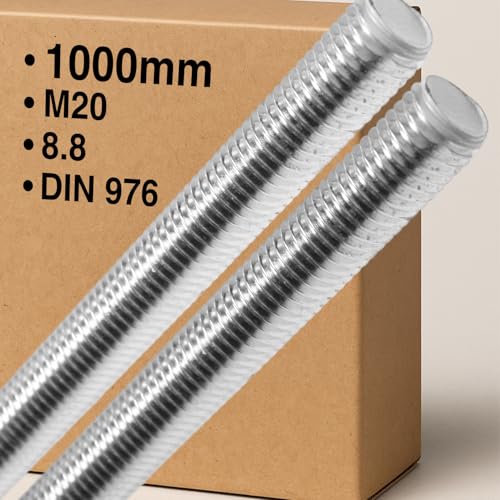 Gewindestange M20 x 1000 mm Festigkeit 8.8 Stahl verzinkt Gewindestift DIN 976 Gewindestab Vollgewinde ISO Norm Metrisches Gewinde Gewindestange M20 x 1000 mm Festigkeit 8.8 Stahl verzinkt Gewindestift DIN 976 Gewindestab Vollgewinde ISO Norm Metrisches Gewinde von Hofpracht