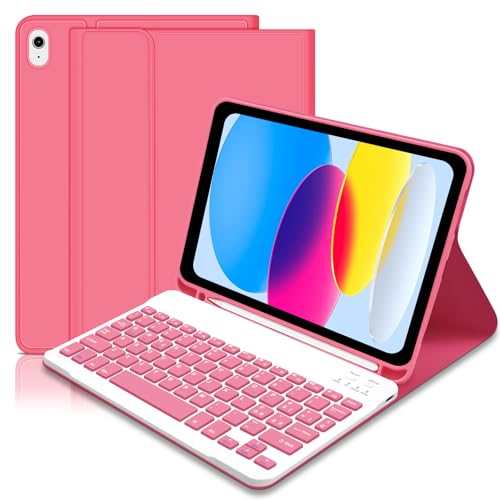 Hofsos Tastatur Hülle für iPad 10. Generation 10,9 Zoll 2022, Italienisch QWERTY Abnehmbare Bluetooth-Tastatur von Hofsos