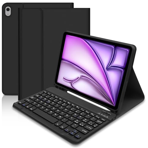 Hofsos Tastaturhülle für iPad Air 11 Zoll M2 2024, Bluetooth-Tastatur mit Stifthalterung und Schutzhülle von Hofsos
