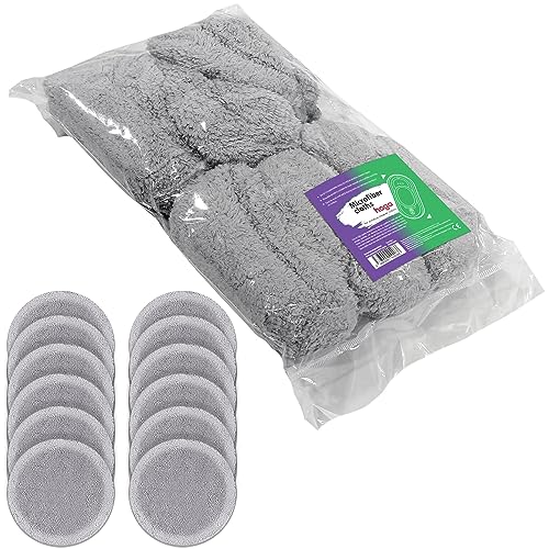 HOGA Set von 12 Mikrofaser-Tüchern als Ersatz für automatischen Fensterreinigungsroboter - Kompatibel mit HOGA W10 W12-14 cm Diameter von Hoga