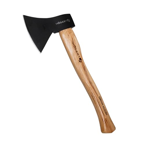 HÖGERT TECHNIK Äxte 1000g mit Holzstiel - Mehrzweckaxt zum Spalten und Hacken, ergonomischer Hickoryholzgriff, gehärtetes Axtblatt 47-55 HRC, mit Keilbefestigung, gefertigt nach DIN 5131 von Högert Technik