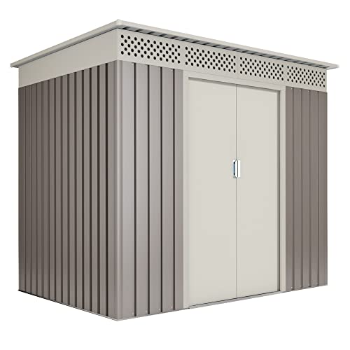 Hoggar - Gartenhaus Metall 3,02m2 – 213x142x184cm – Doppelte Schiebetür - Lüftungsgitter – Geräteschuppen Klein – Gerätehaus Outdoor Wetterfest Hoggar - Gartenhaus Metall 3,02m2 – 213x142x184cm – Doppelte Schiebetür - Lüftungsgitter – Geräteschuppen Klein – Gerätehaus Outdoor Wetterfest von Hoggar by Okoru