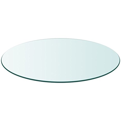 Hogotin Tischplatte Rund 70 cm Hartglas Glasplatte Tisch Ersatztischplatte Glastisch Platte Transparent Tischplatte Glas Tischplatte für Esstisch Küchentische Gartentisch, Ø70x0.8 cm von Hogotin