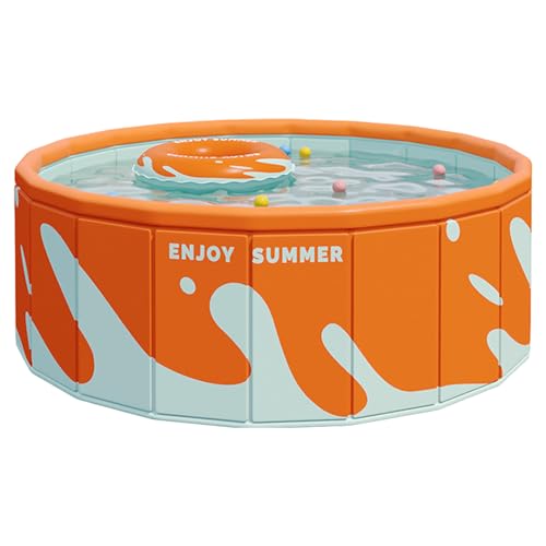 Faltbarer Hundepool Familienpool Kinderpool Swimmingpool Planschbecken Nicht Aufblasbarer Pool Ohne Installation Familienpools Rund Am Boden Für Hinterhof Garten Outdoor Terrasse Haus von Hogvinnatil