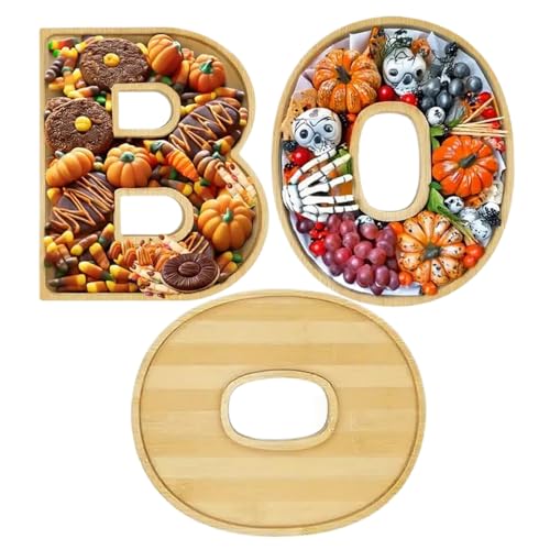 Hogvinnatil Boo Charcuterie Brett | Boo Servierplatte Käsebrett Set | Holz Servierplatte Als Partyzubehör Für Feiertagsdekoration Herbstessen Tisch Innenbereich Kamin Küche Dessert Süßigkeiten Obst Hogvinnatil Boo Charcuterie Brett | Boo Servierplatte Käsebrett Set | Holz Servierplatte Als Partyzubehör Für Feiertagsdekoration Herbstessen Tisch Innenbereich Kamin Küche Dessert Süßigkeiten Obst von Hogvinnatil