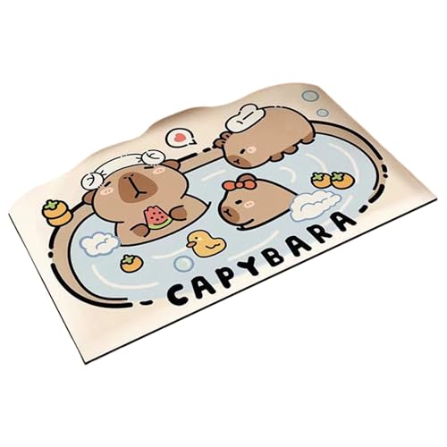 Hogvinnatil Duschmatten Für Badezimmer | Capybara rutschfeste Badezimmer Fußmatte | Schnelltrocknende Weiche Matte Absorbierend Diatomeenerde Für Dusche Badewanne von Hogvinnatil