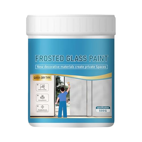 Hogvinnatil Frostglasfarbe 500g Milchglasfarbe Door And Window Shading Frosted Glass Paint Fenstersichtschutz Wasserbasierte Milchglas Sichtschutzfolie Farbe For Bathroom Bedroom Kitchen Glass Window von Hogvinnatil