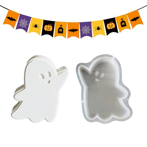 Hogvinnatil Halloween Silikoneformen,Halloweenformen Für Kerzenherstellung - Handgefertigte Form Für Gips Epoxidharz Deko Cupcake Dessert Handwerk Home Kunst Party Deko von Hogvinnatil
