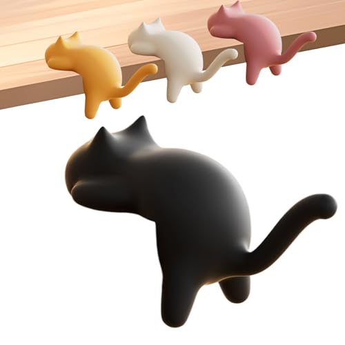 Hogvinnatil Schlüsselhalter für Katzen,Handtaschenhaken Für Schreibtisch - Katzen Design Klebehaken Organizer 4 Stücke Abnehmbarer Clip Für Handtasche Kabel Küchenschrank Rucksack Taschen Seil Hogvinnatil Schlüsselhalter für Katzen,Handtaschenhaken Für Schreibtisch - Katzen Design Klebehaken Organizer 4 Stücke Abnehmbarer Clip Für Handtasche Kabel Küchenschrank Rucksack Taschen Seil von Hogvinnatil