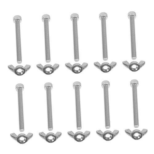 Hohopeti 10 Paare Edelstahl Flügelschrauben mit Flügelmuttern Rostfrei Langlebig und Korrosionsbeständig Einfache Montage als Ersatz für Maschinen Haushaltsbefestigungen Hohopeti 10 Paare Edelstahl Flügelschrauben mit Flügelmuttern Rostfrei Langlebig und Korrosionsbeständig Einfache Montage als Ersatz für Maschinen Haushaltsbefestigungen von Hohopeti