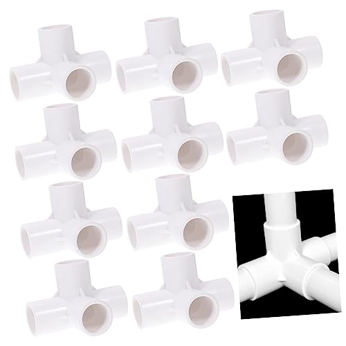Hohopeti 10 Stück PVC Fitting PVC Verbinder für DIY Gartenregal Gewächshaus Rahmen Teiliges Weiß Korrosionsbeständig Hitzebeständig Robust Langlebig von Hohopeti